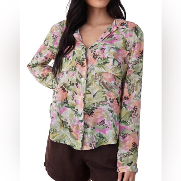 Bella Dahl Tops - BELLA DAHL Button Front Hipster Shirt In Multi size Large